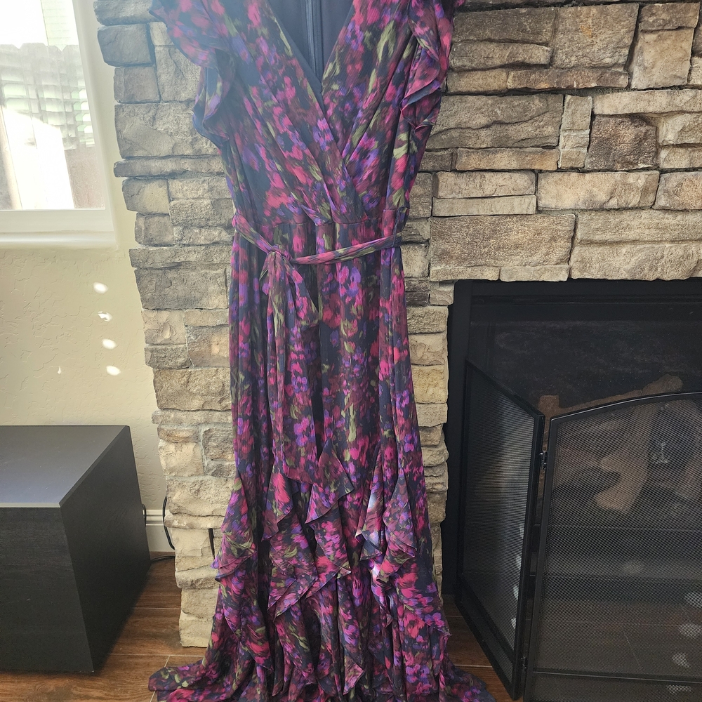 Ralph Lauren Purple and Pink Floral Maxi Dress
